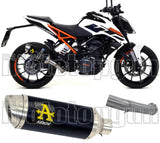 Système D'Échappement Homologué Au Niveau Sonore Thunder Aluminium Noir Acier - Arrow Special Parts Compatible Avec Ktm 125 Duke (2017-2020)