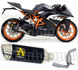 Système D'Échappement Non Catalysé Et Homologué Au Niveau Sonore Thunder Aluminium Noir Acier - Arrow Special Parts Compatible Avec Ktm Rc 390 (2015-2016)