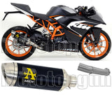 Système D'Échappement Non Catalysé Et Homologué Au Niveau Sonore Thunder Aluminium Noir Acier - Arrow Special Parts Compatible Avec Ktm Rc 125 (2017-2020)