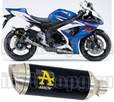 Système D'Échappement Homologué Au Niveau Sonore Thunder Aluminium Noir Acier - Arrow Special Parts Compatible Avec Suzuki Gsx-R 600 Ie (2006-2007)