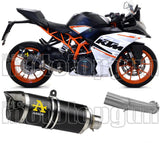 Système D'Échappement Non Catalysé Et Homologué Au Niveau Sonore Thunder Aluminium Noir Carbon - Arrow Special Parts Compatible Avec Ktm Rc 390 (2017-2020)