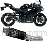 Système D'Échappement Homologué Au Niveau Sonore Gp2 Gp-2 Nichrom Noir Acier - Arrow Special Parts Compatible Avec Kawasaki Ninja 400 (2018-2021)