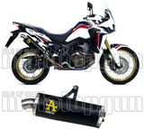 Système D'Échappement Homologué Au Niveau Sonore Maxi Race-Tech Aluminium Noir Acier - Arrow Special Parts Compatible Avec Honda Crf 1100 L Africa Twin Adventure Sports (2020-2023)