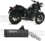 Système D'Échappement Homologué Au Niveau Sonore Rebel Aluminium Noir Aluminium Noir - Arrow Special Parts Compatible Avec Honda Cmx 500 Rebel (2017-2024)