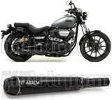Système D'Échappement Homologué Au Niveau Sonore Rebel Aluminium Noir Carbon - Arrow Special Parts Compatible Avec Yamaha Xv 950 R (2014-2016)