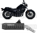 Système D'Échappement Homologué Au Niveau Sonore Rebel Aluminium Noir Carbon - Arrow Special Parts Compatible Avec Honda Cmx 500 Rebel (2017-2024)