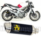Système D'Échappement Homologué Au Niveau Sonore Thunder Aluminium Noir Acier - Arrow Special Parts Compatible Avec Suzuki Svf 650 Gladius (2009-2015)