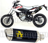 Système D'Échappement Homologué Au Niveau Sonore Thunder Aluminium Noir Acier - Arrow Special Parts Compatible Avec Yamaha Wr 125 R (2009-2016)