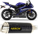 Système D'Échappement Homologué Au Niveau Sonore Thunder Aluminium Noir Acier - Arrow Special Parts Compatible Avec Yamaha Yzf 600 R6 (2008-2011)