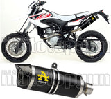 Système D'Échappement Homologué Au Niveau Sonore Thunder Aluminium Noir Carbon - Arrow Special Parts Compatible Avec Yamaha Wr 125 R (2009-2016)