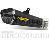 Exhaust Tip With Noise Certification X-Kone Black Nichrom Carbon - Arrow Special Parts Compatible With Kawasaki Z 900 E (2017-2018)