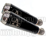 Double Sortie D'Échappement Homologuée Au Niveau Sonore Pro-Race Nichrom Noir Acier - Arrow Special Parts Compatible Avec Ducati Hypermotard 950 (2019-2021)
