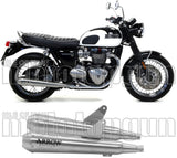 Double Sortie D'Échappement Homologuée Au Niveau Sonore Pro-Racing Nichrom Acier - Arrow Special Parts Compatible Avec Triumph Bonneville T100 (2017-2020)