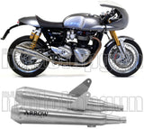 Dual Exhaust System With Sound Certification Pro-Racing Nichrom Stainless Steel - Arrow Special Parts Compatible With Triumph Thruxton 1200 R (2017-2020)
