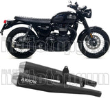 Double Sortie D'Échappement Homologuée Au Niveau Sonore Pro-Racing Nichrom Noir Acier - Arrow Special Parts Compatible Avec Triumph Bonneville T100 (2017-2020)