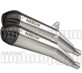 Double Sortie D'Échappement Homologuée Au Niveau Sonore Pro-Racing Nichrom Carbon - Arrow Special Parts Compatible Avec Triumph Thruxton 1200 Rs (2020-2023)