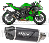 Système D'Échappement Homologué Au Niveau Sonore Indy-Race Evo Aluminium Noir Carbon - Arrow Special Parts Compatible Avec Kawasaki Zx 4R (2024-2026)