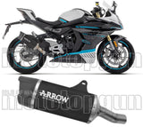Système D'Échappement Homologué Au Niveau Sonore Indy-Race Evo Aluminium Noir Carbon - Arrow Special Parts Compatible Avec Cfmoto 450 Nk (2023-2024)