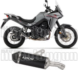 Système D'Échappement Homologué Au Niveau Sonore Explorer Aluminium Noir Embout Carby - Arrow Special Parts Compatible Avec Honda Xl 750 Transalp (2023-2024)
