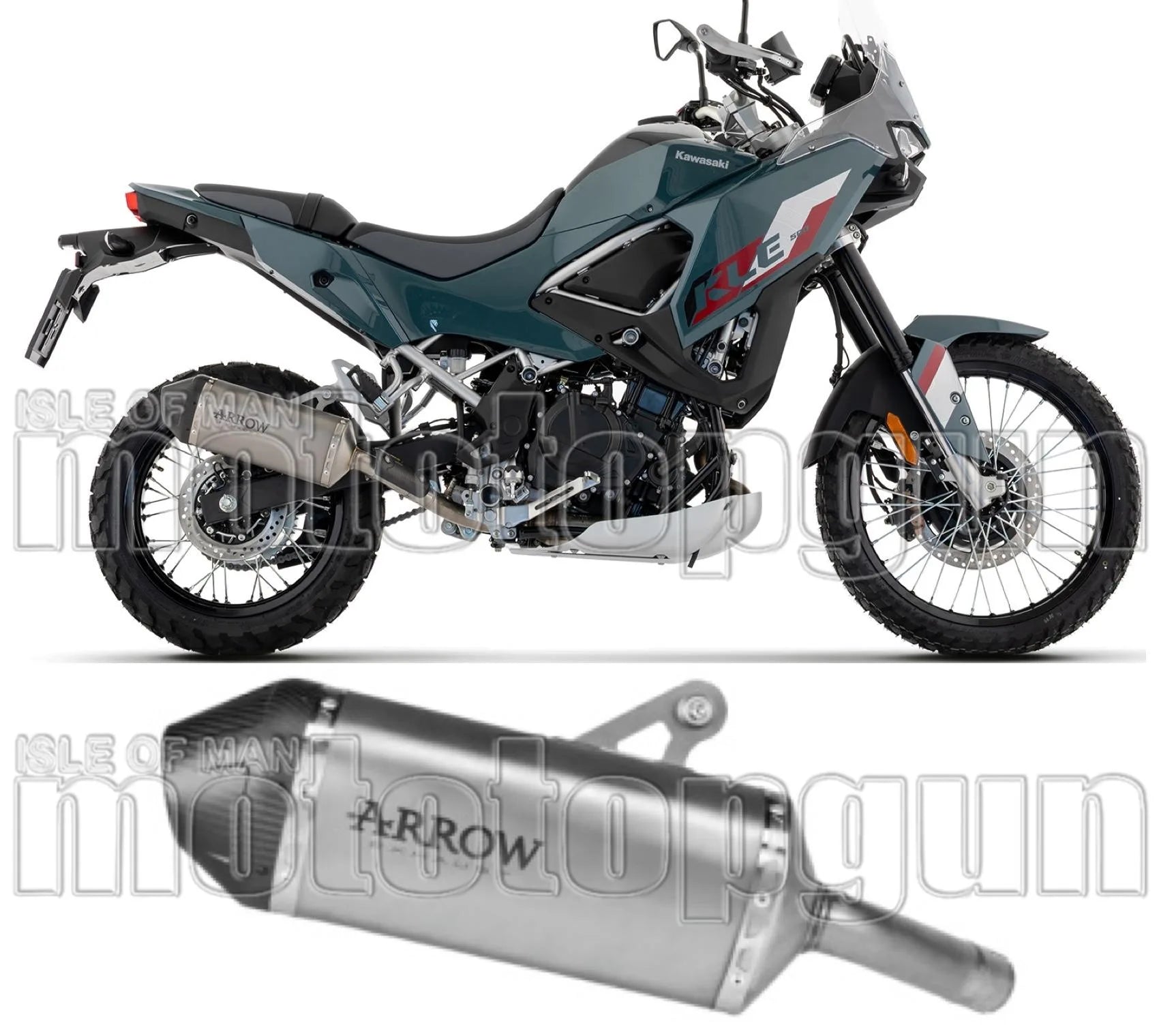 Système D'Échappement Homologué Au Niveau Sonore Explorer Titanium Embout Carby - Arrow Special Parts Compatible Avec Kawasaki Kle 500 (2026)