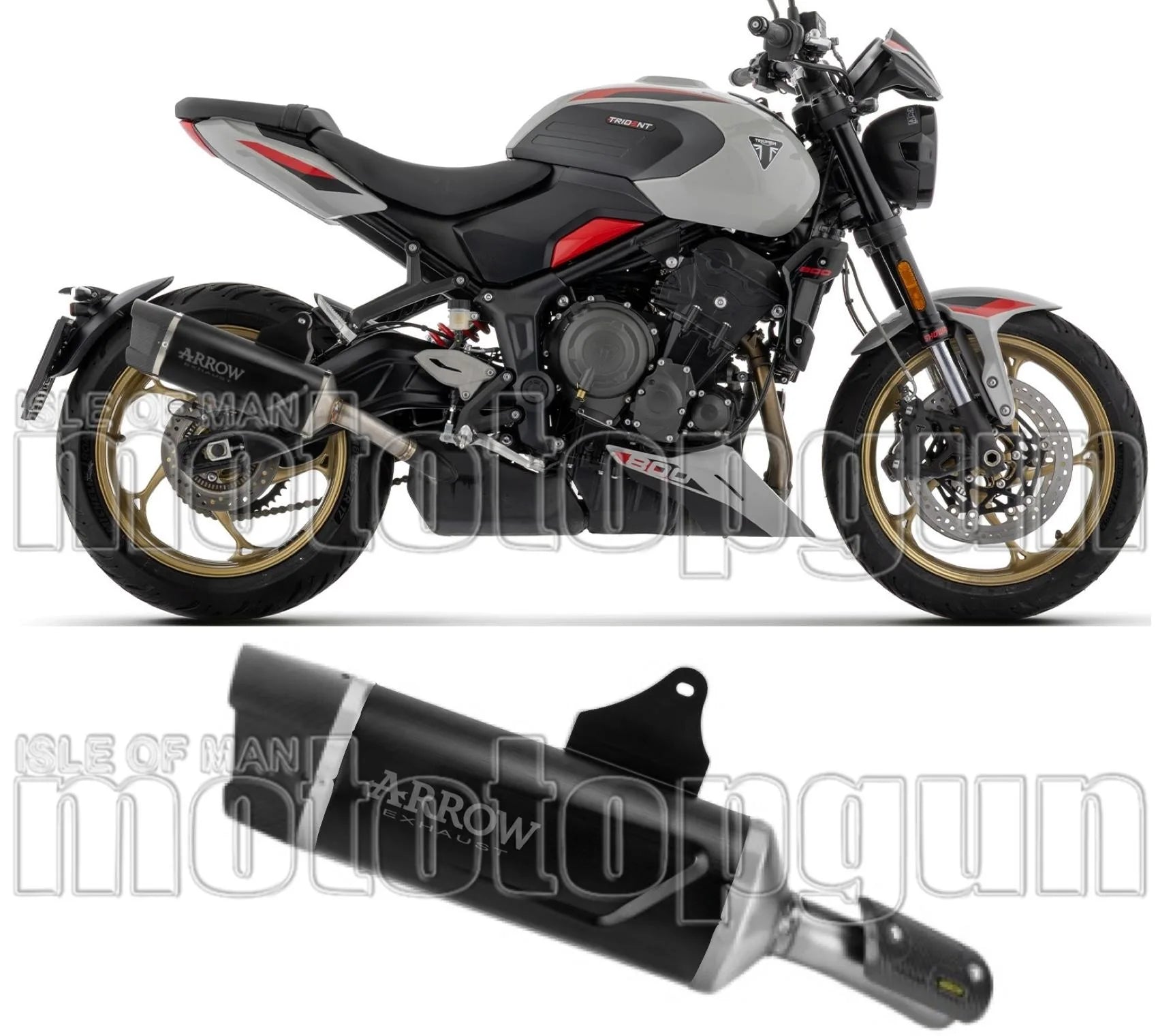 Système D'Échappement Homologué Au Niveau Sonore Indy-Race Evo Aluminium Noir Embout Carby - Arrow Special Parts Compatible Avec Triumph Trident 800 (2026)