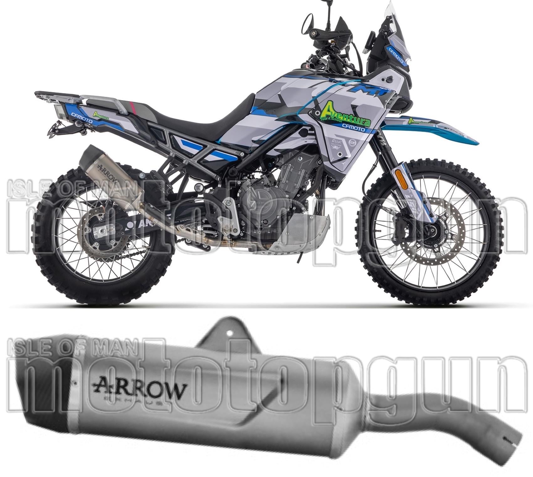 Exhaust Tip With Noise Certification Indy-Race Evo Titanium Carbon - Arrow Special Parts Compatible With Cfmoto 450 Mt (2024)