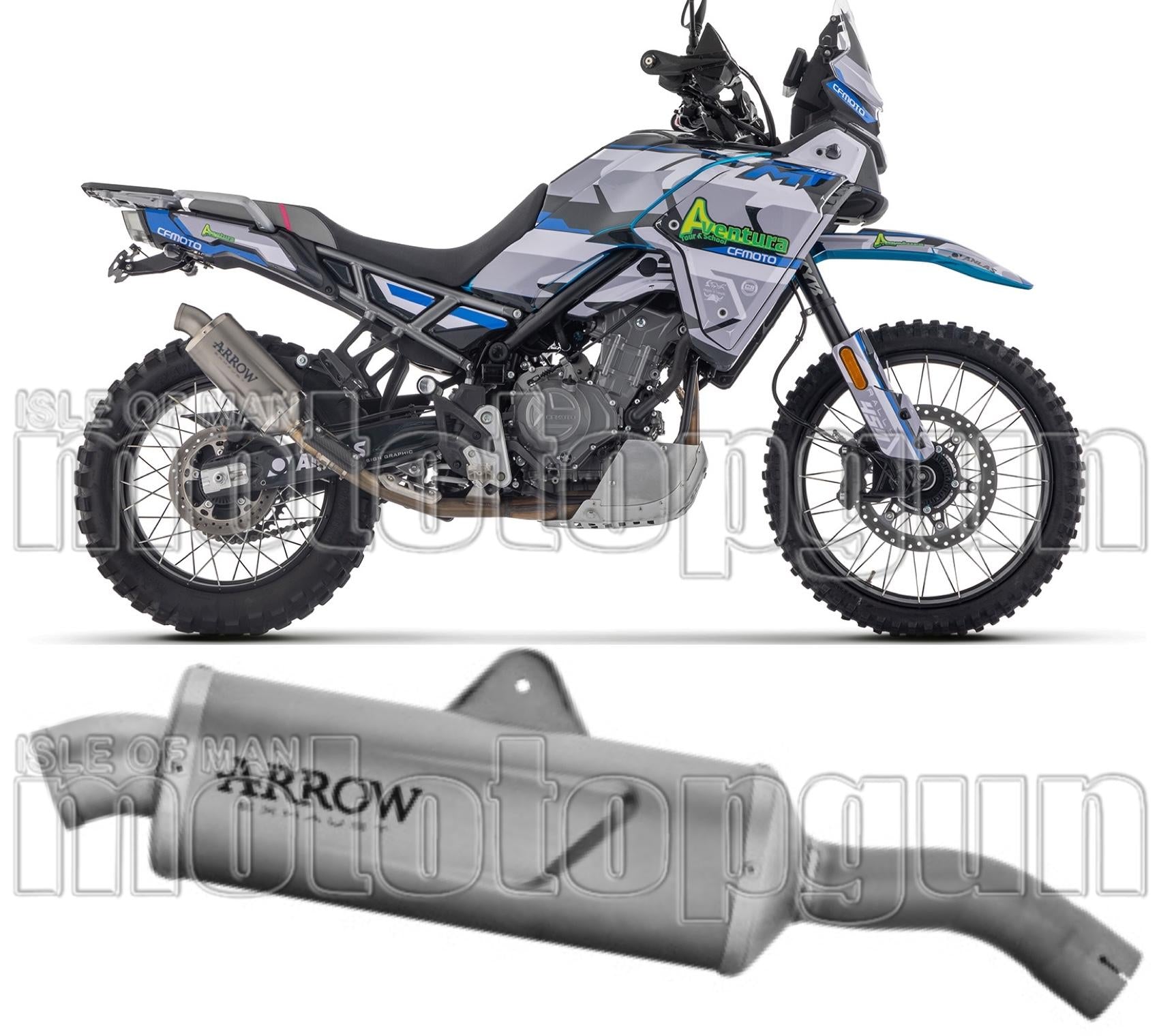Exhaust Tip With Noise Certification Indy-Race Evo Titanium - Arrow Special Parts Compatible With Cfmoto 450 Mt (2024)