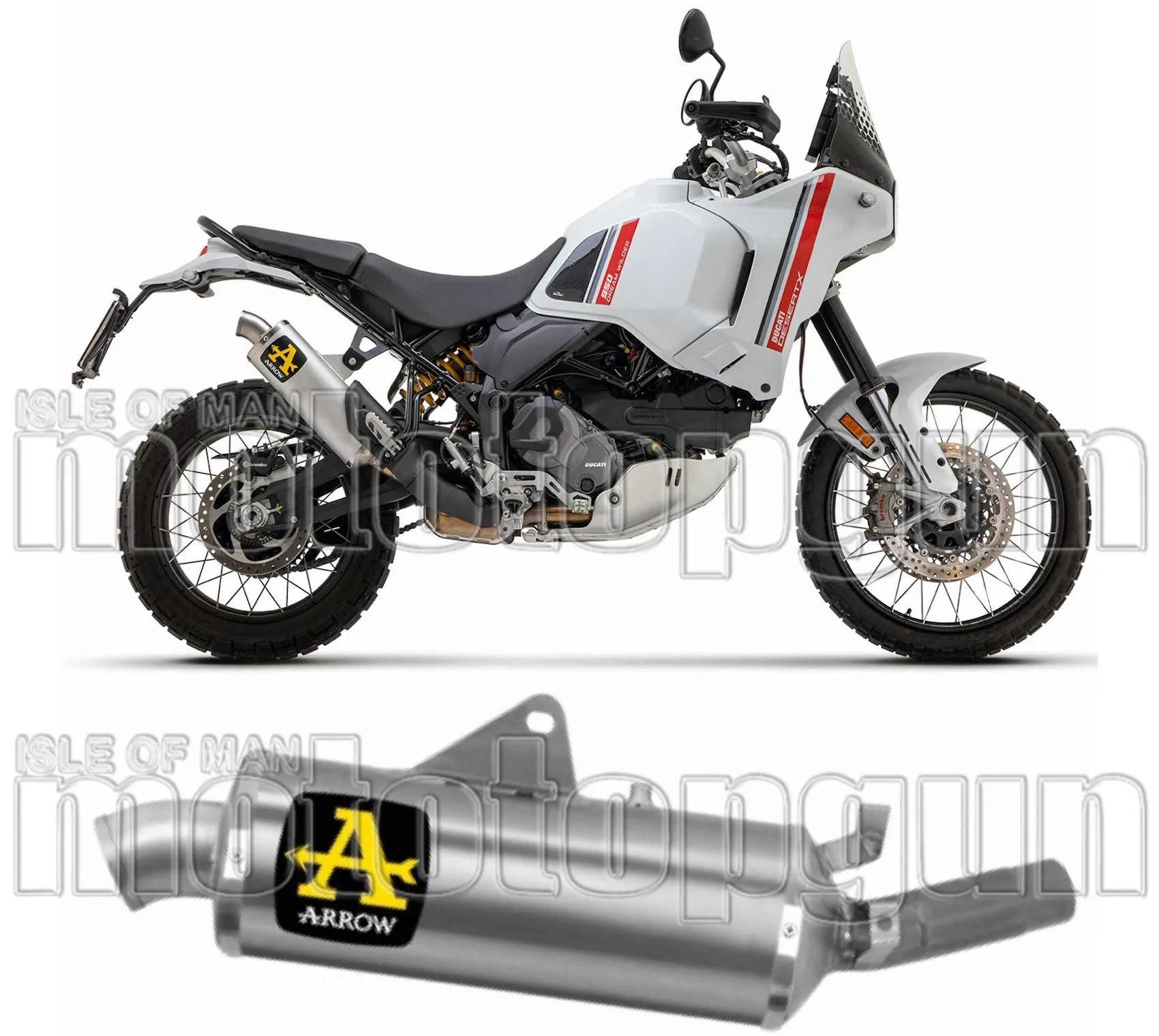 Système D'Échappement Homologué Au Niveau Sonore Indy-Race Titanium Acier - Arrow Special Parts Compatible Avec Ducati Desert-X 950 (2022-2025)