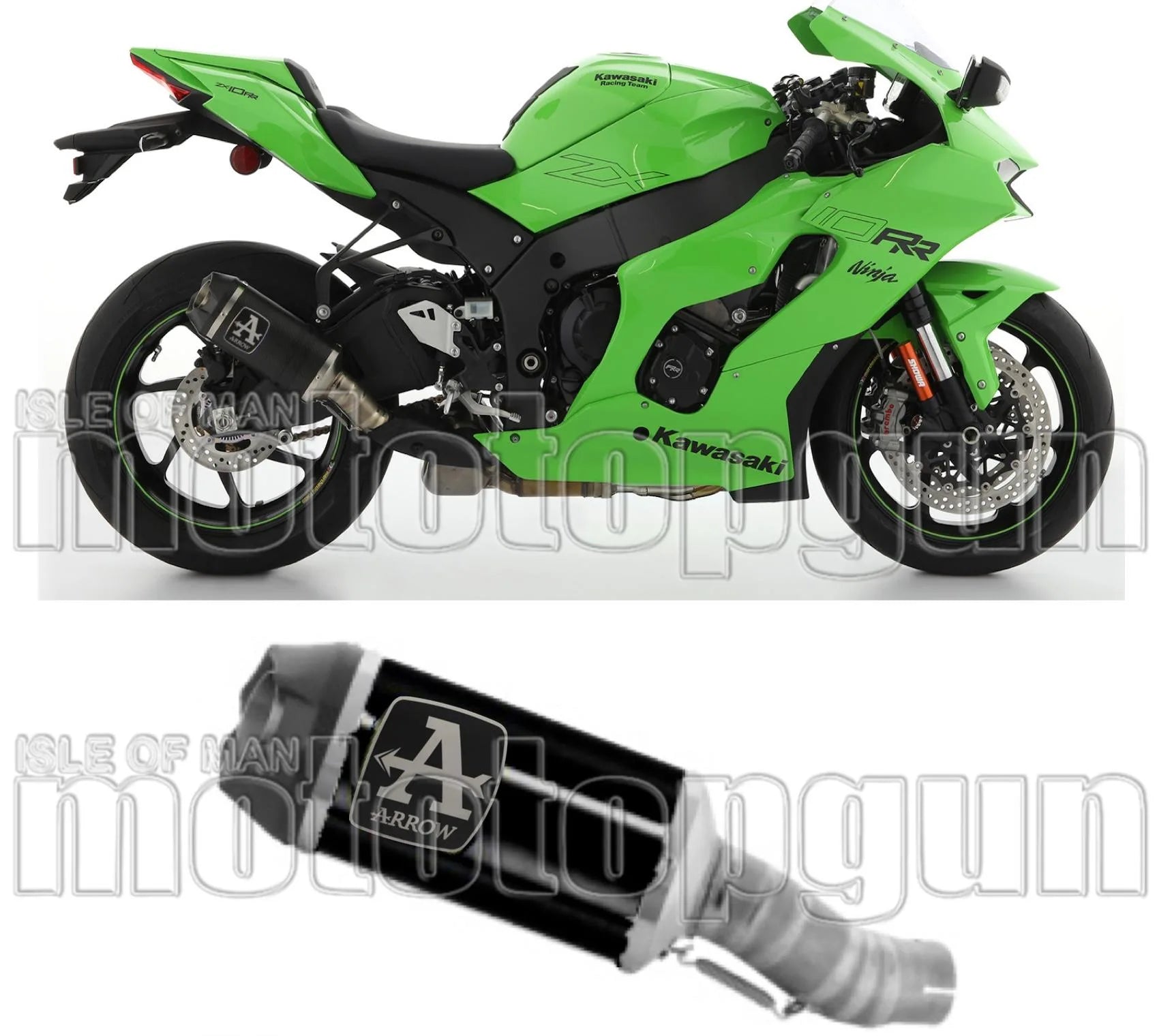 Système D'Échappement Homologué Au Niveau Sonore Indy-Race Aluminium Noir Carbon - Arrow Special Parts Compatible Avec Kawasaki Zx 10Rr (2021-2024)