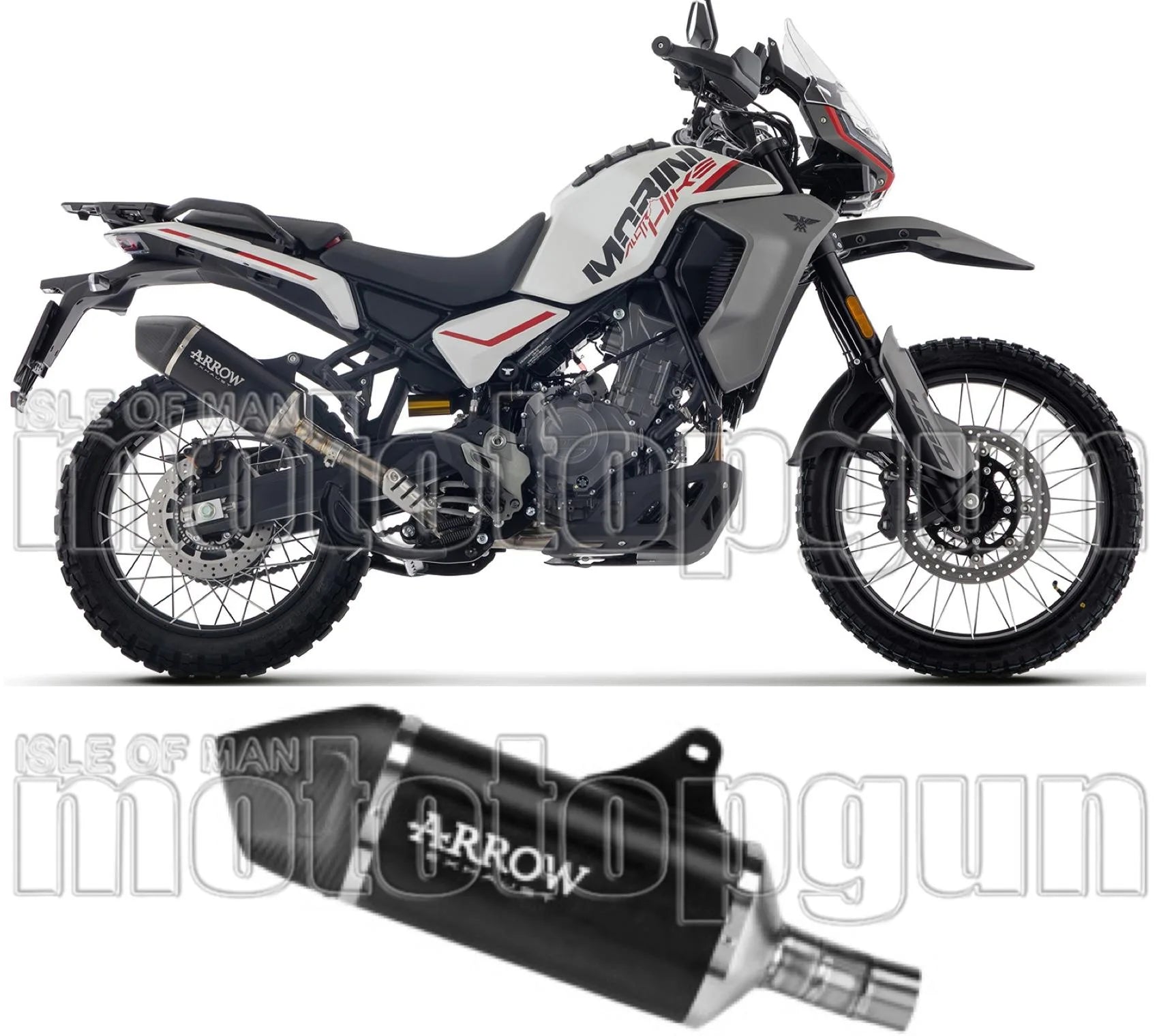 Système D'Échappement Homologué Au Niveau Sonore Indy-Race Aluminium Noir Embout Carby - Arrow Special Parts Compatible Avec Moto Morini Allthrike 450 (2025-2026)