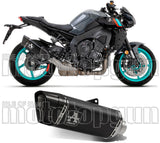 Non-Catalytic Exhaust Tip With Sound Certification Pista Black Titanium Carbon - Arrow Special Parts Compatible With Yamaha Mt-10 (2022-2024)