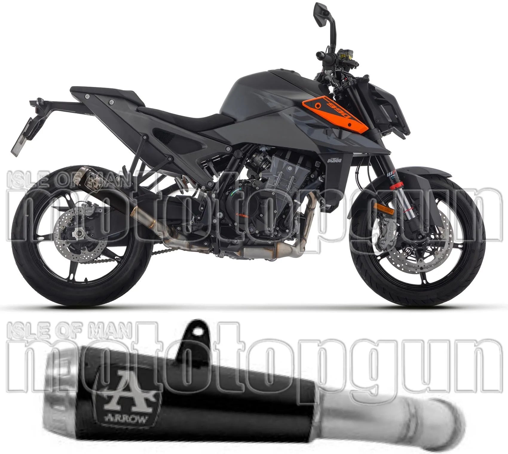 Système D'Échappement Homologué Au Niveau Sonore Pro-Race Nichrom Noir - Arrow Special Parts Compatible Avec Ktm 990 Duke (2024-2026)