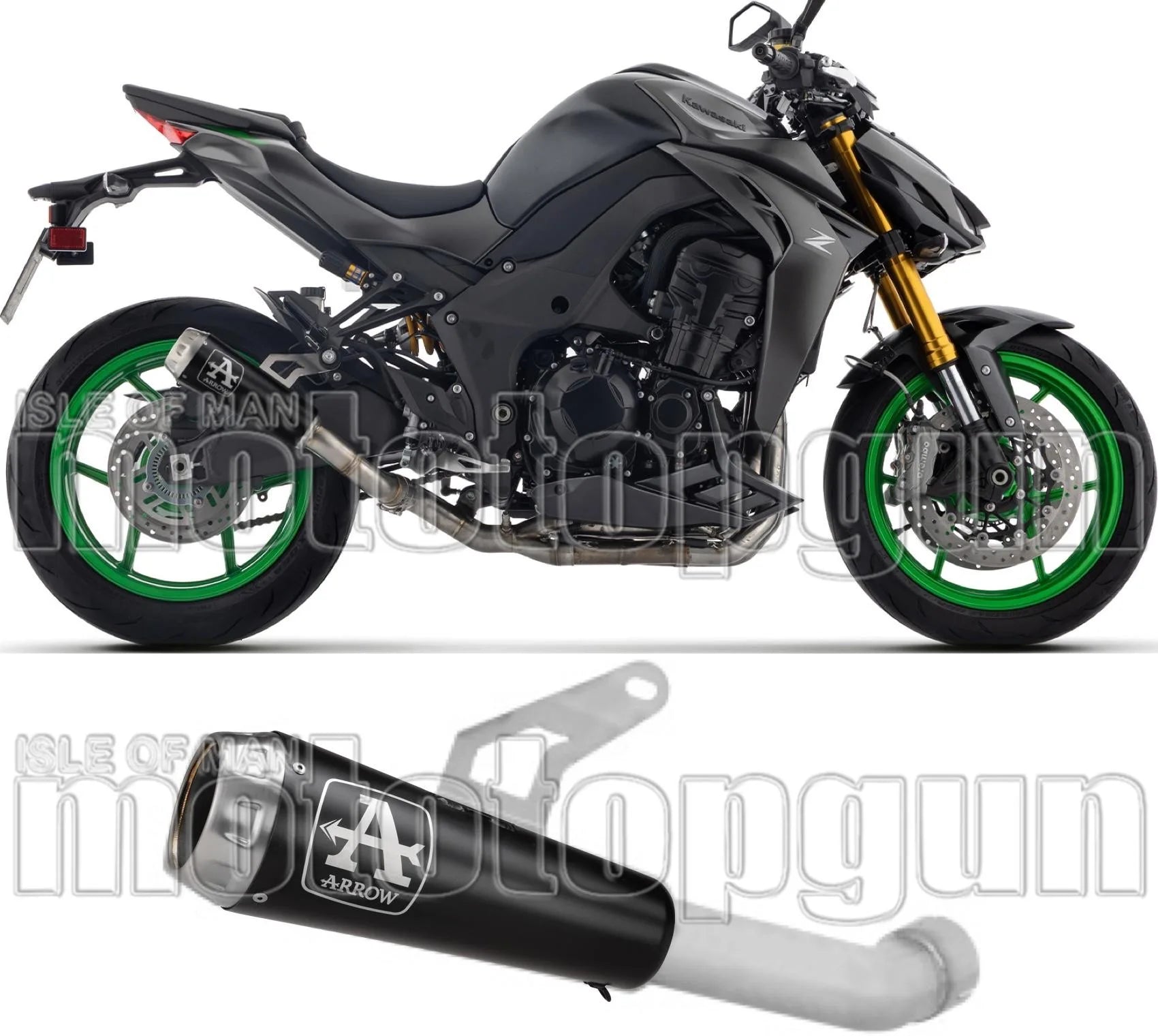 Système D'Échappement Homologué Au Niveau Sonore Pro-Race Acier Noir Embout Acier - Arrow Special Parts Compatible Avec Kawasaki Z 1100 (2025-2026)