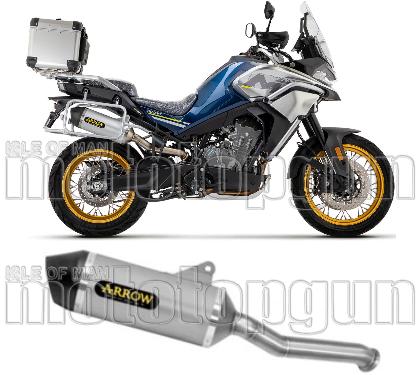 Exhaust Tip With Noise Certification Race-Tech Aluminium Carbon - Arrow Special Parts Compatible With Cfmoto 800 Mt Sport (2022-2023)