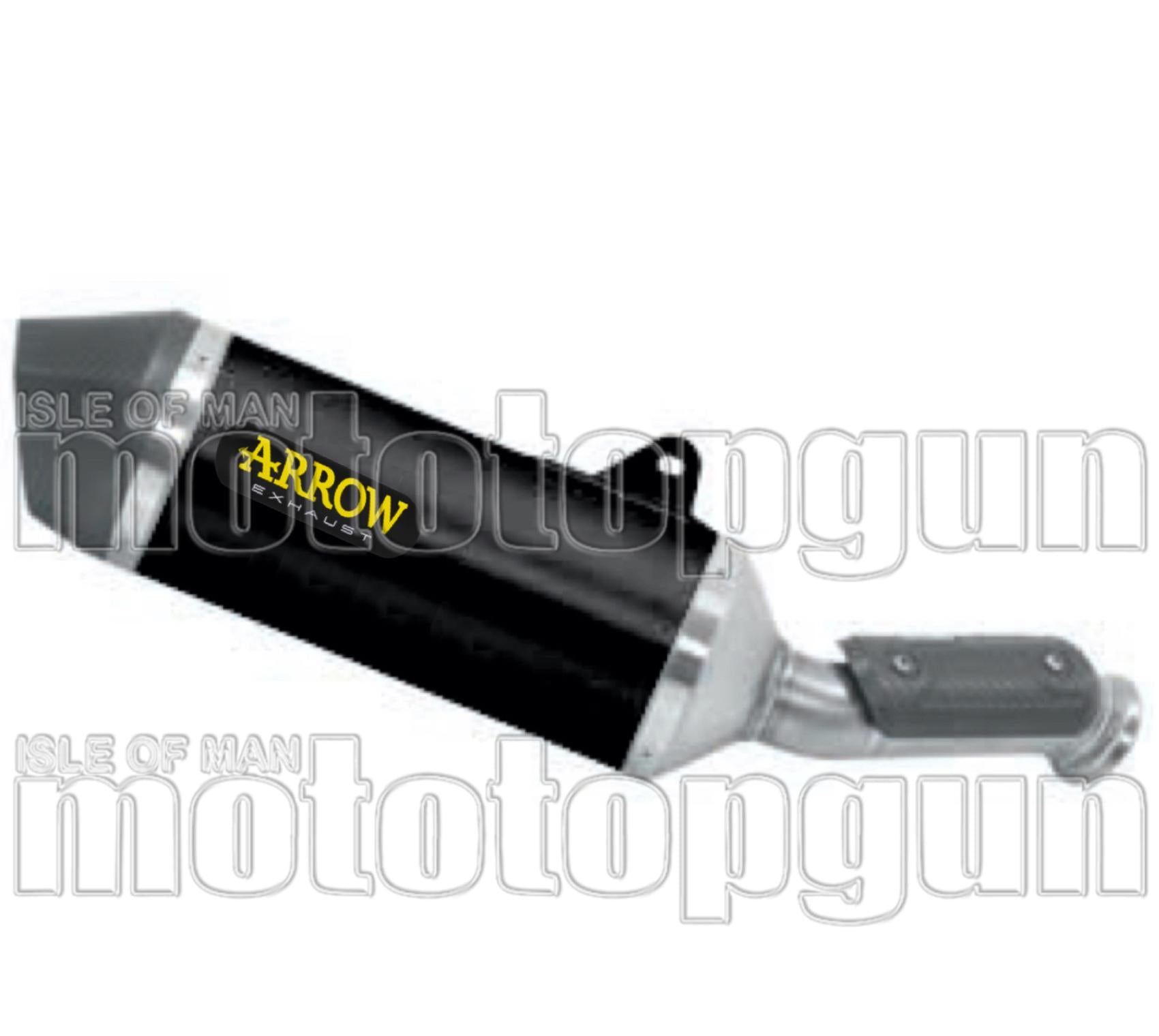 Exhaust Tip With Noise Certification Race-Tech Black Aluminium Carbon - Arrow Special Parts Compatible With Cfmoto 800 Mt Touring (2022-2023)