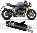 Système D'Échappement Homologué Au Niveau Sonore Race-Tech Titanium Noir Carbon - Arrow Special Parts Compatible Avec Triumph Speed Triple 1200 Rs (2021-2024)