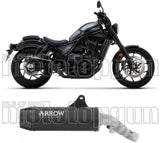 Système D'Échappement Homologué Au Niveau Sonore Rebel Aluminium Noir Carbon - Arrow Special Parts Compatible Avec Honda Cmx 1100 Rebel (2021-2024)