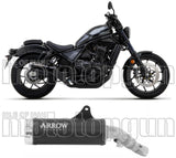 Système D'Échappement Homologué Au Niveau Sonore Rebel Aluminium Noir Aluminium Noir - Arrow Special Parts Compatible Avec Honda Cmx 1100 Rebel (2021-2024)