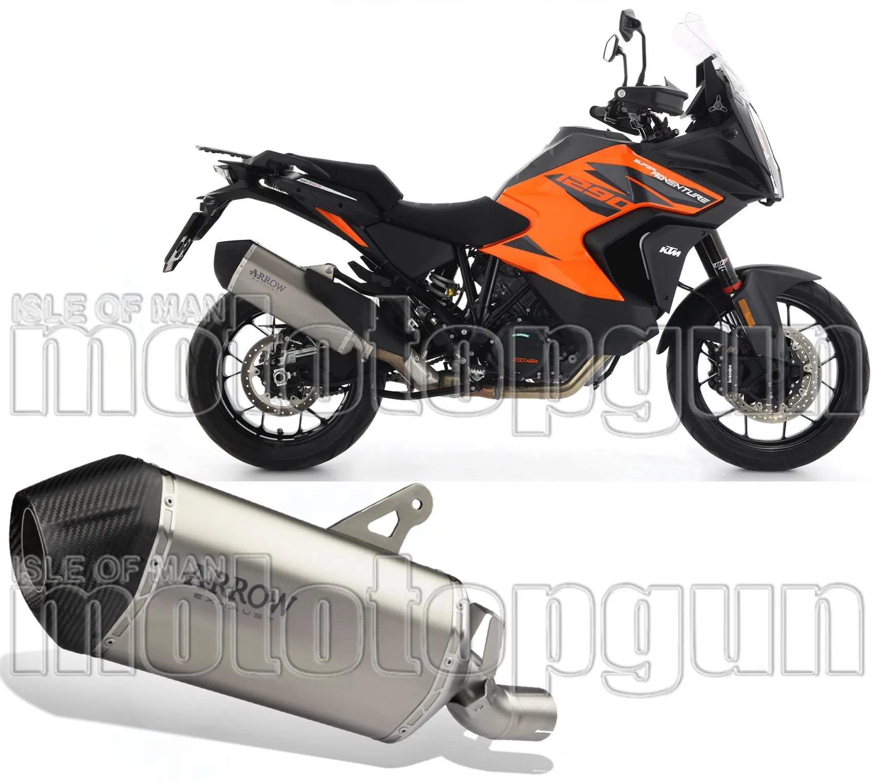 Système D'Échappement Homologué Au Niveau Sonore Sonora Titanium Carbon - Arrow Special Parts Compatible Avec Ktm 1290 Superadventure R (2021-2024)