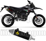 Exhaust Tip With Noise Certification Thunder Black Aluminium Stainless Steel - Arrow Special Parts Compatible With Aprilia Rx - Sx 125 (2021-2024)