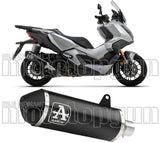 Système D'Échappement Catalytique Avec Homologation Acoustique Urban Aluminium Noir Acier Noir - Arrow Special Parts Compatible Avec Honda Adv 350 (2022-2024)