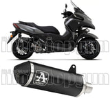 Système D'Échappement Catalytique Avec Homologation Acoustique Urban Aluminium Noir Acier Noir - Arrow Special Parts Compatible Avec Yamaha X-Max 300 (2021-2024)
