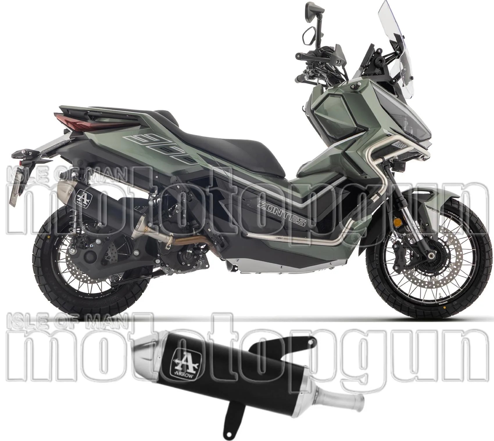 Système D'Échappement Homologué Au Niveau Sonore Urban Aluminium Noir - Arrow Special Parts Compatible Avec Zontes Zt 368 G (2025-2026)