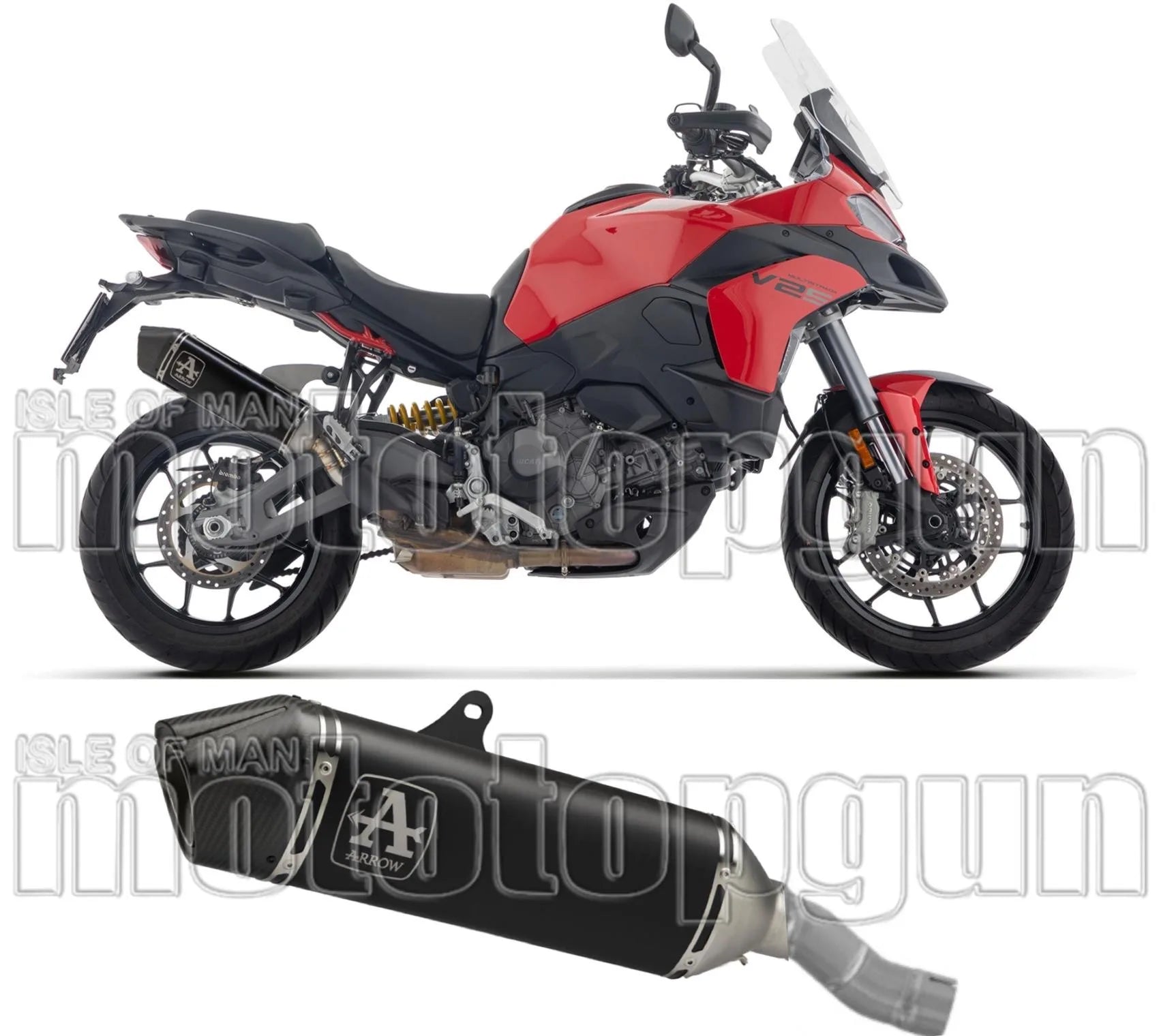 Système D'Échappement Homologué Au Niveau Sonore Veloce Titanium Noir Embout Carby - Arrow Special Parts Compatible Avec Ducati Multistrada V2 - S (2025)