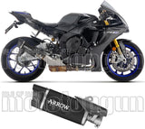 Système D'Échappement Homologué Au Niveau Sonore Indy-Race Evo Aluminium Noir Embout Carby - Arrow Special Parts Compatible Avec Yamaha Yzf-R1 1000 (2025)