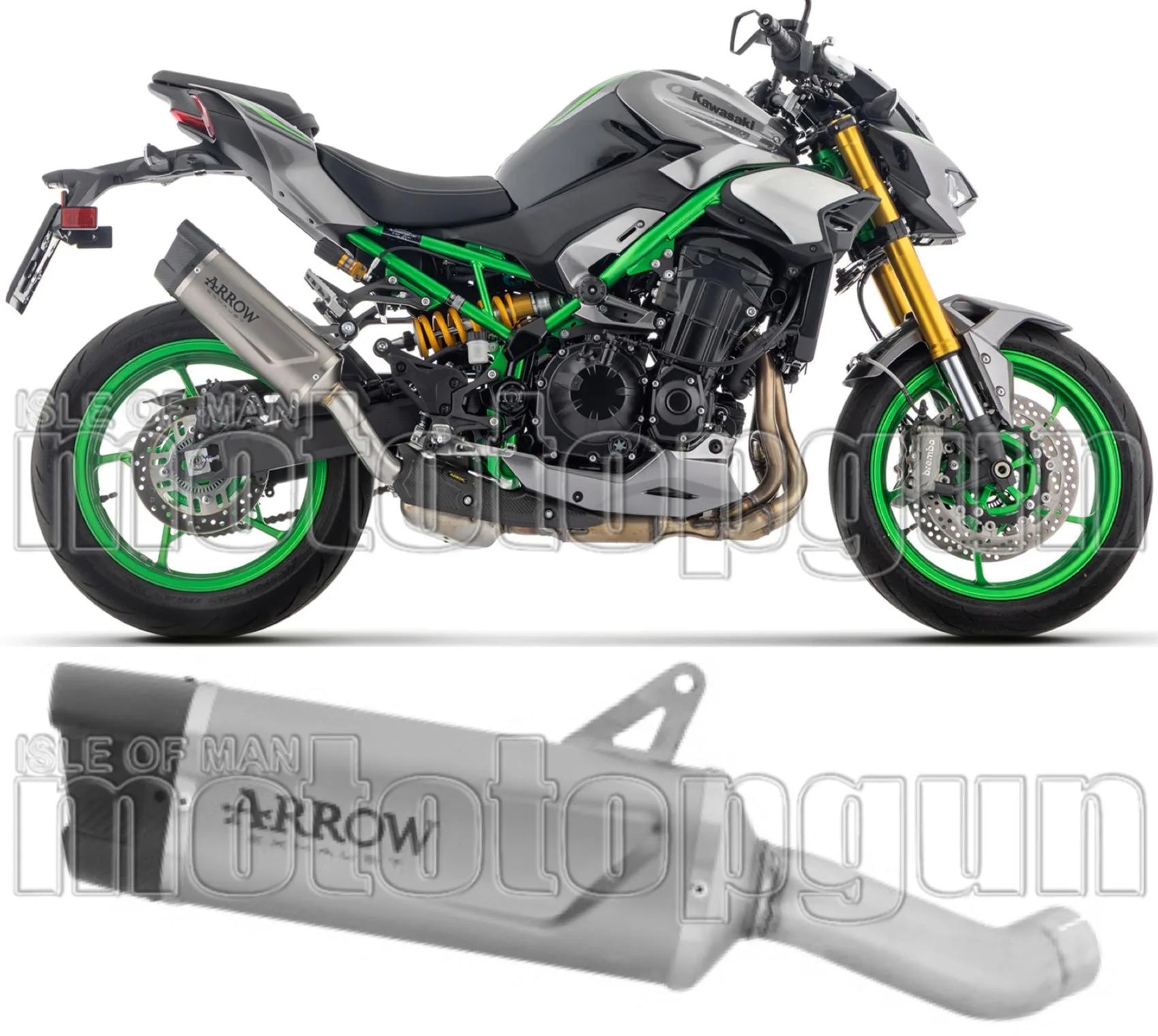 Système D'Échappement Homologué Au Niveau Sonore Indy-Race Evo Titanium Embout Carby - Arrow Special Parts Compatible Avec Kawasaki Z 900 (2025-2026)