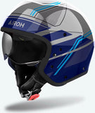 Casque Urban Pour Moto Airoh J 110 - J1S18 Composite Carbon Bleu Gloss Slim Taille S