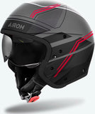 Casque Urban Pour Moto Airoh J 110 - J1S55 Composite Carbon Rouge Mat Slim Taille Xs