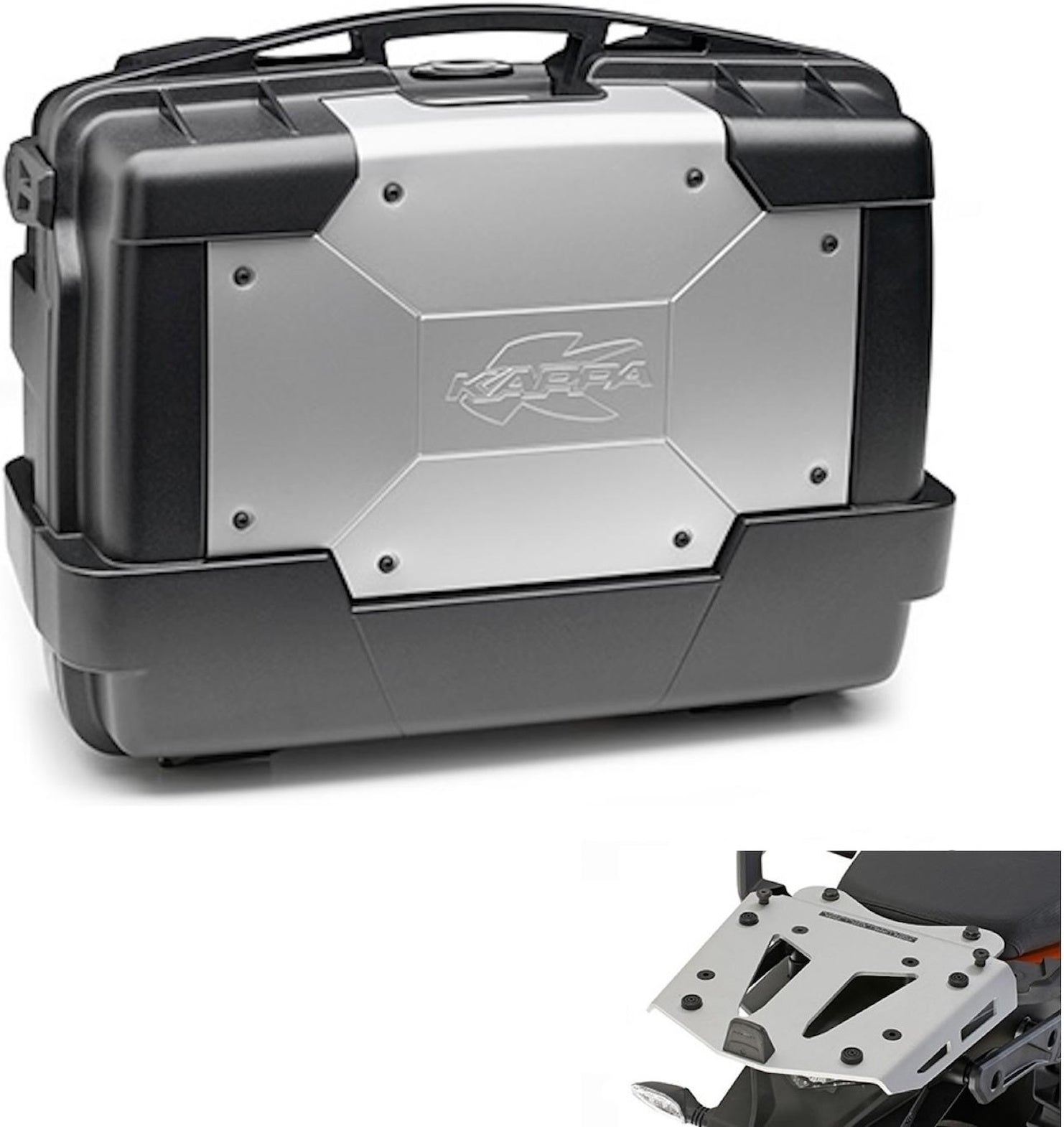 Top Case Kgr33 + Rear Rack Aluminium Garda - Kappa Moto Compatible With Triumph Tiger 800 Xc - Xr (2011-2017)