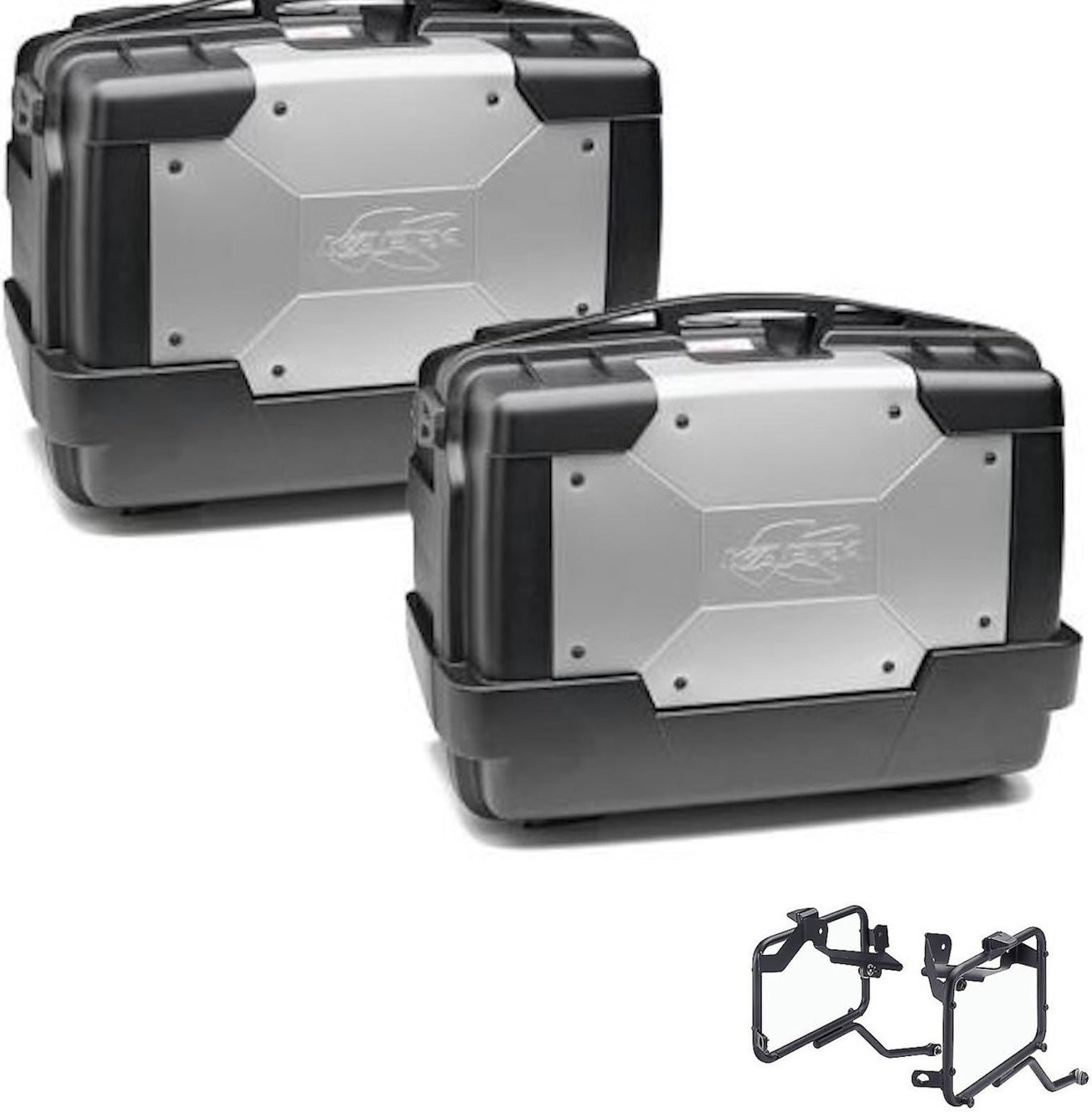 Side Cases Kgr46Pack2 + Side Cases Holder Garda - Kappa Moto Compatible With Aprilia Tuareg 660 (2021-2023)